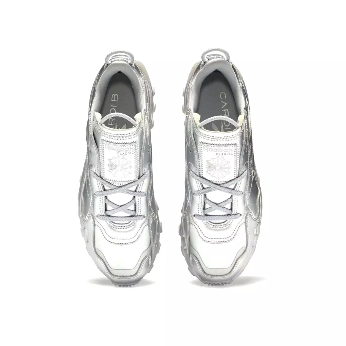 + Cardi B Wmns Classic Leather 'Silver'