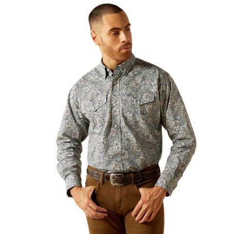 Ariat Men's Rocky Classic Fit Shirt in Khaki