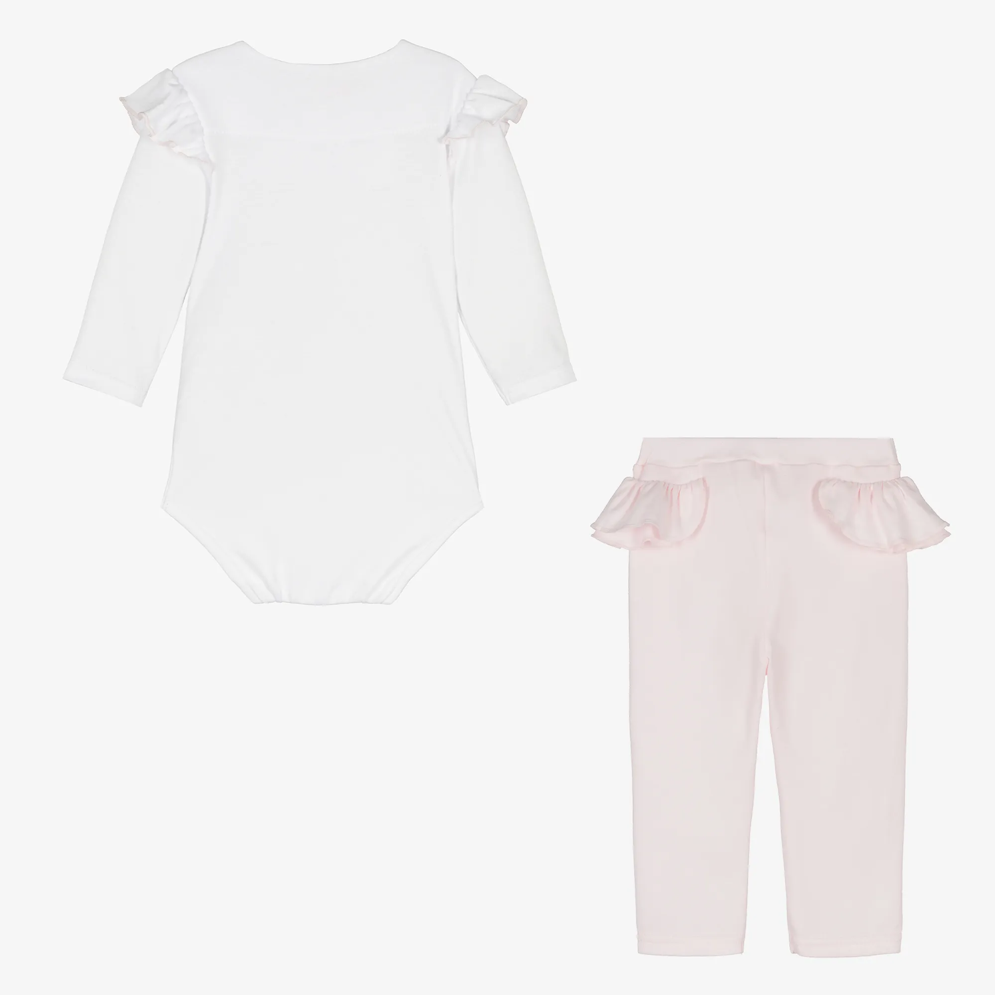 Baby Girls Pink Cotton Leggings Set