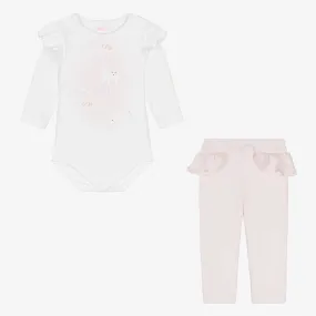 Baby Girls Pink Cotton Leggings Set