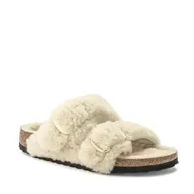 Birkenstock Arizona Big Buckle Teddy Eggshell   