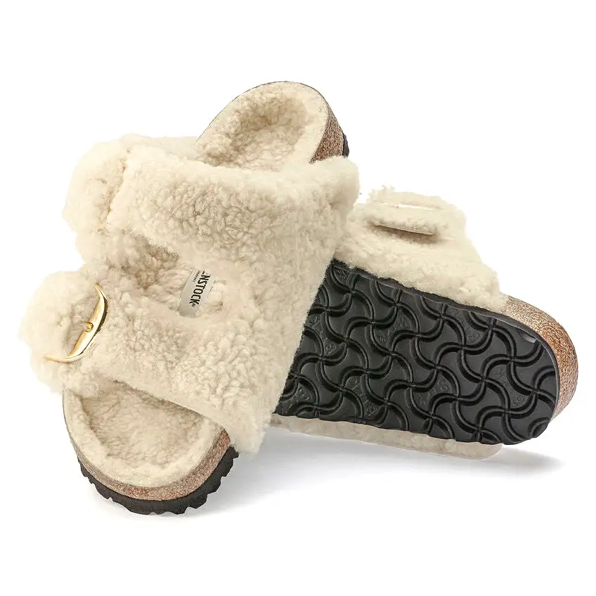 Birkenstock Arizona Big Buckle Teddy Eggshell   