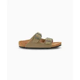 Birkenstock Arizona BirkiBuc Earthy Faded Khaki Vegan Sandals