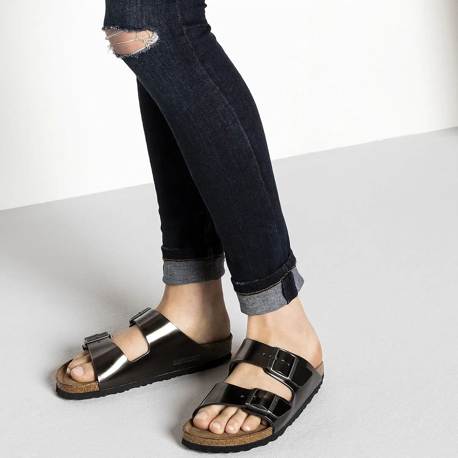      Birkenstock Arizona Metallic Anthracite