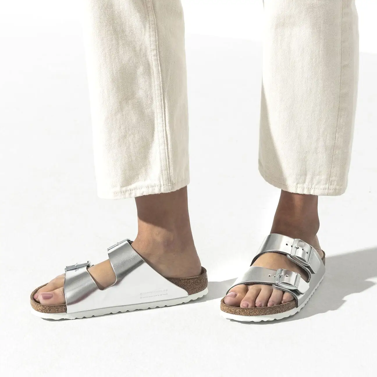        Birkenstock Arizona Metallic Silver