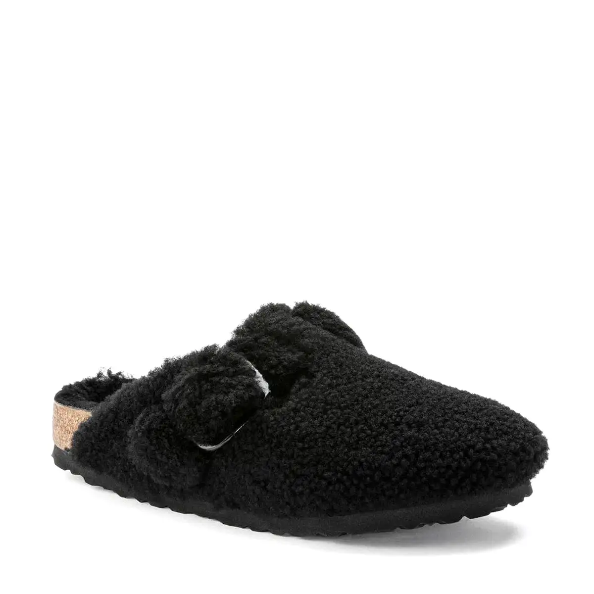 Birkenstock Boston Big Buckle Teddy Black     