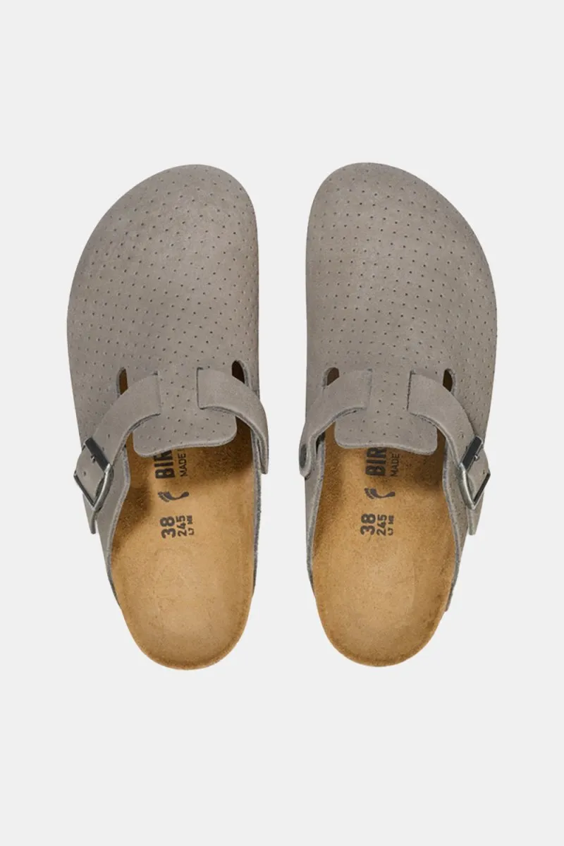 Birkenstock Boston BS Suede Embossed (Emboss Dots Stone Coin)