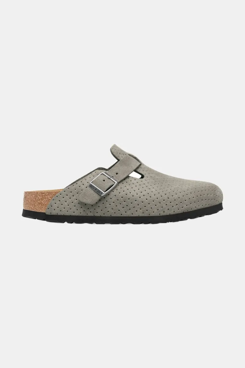 Birkenstock Boston BS Suede Embossed (Emboss Dots Stone Coin)