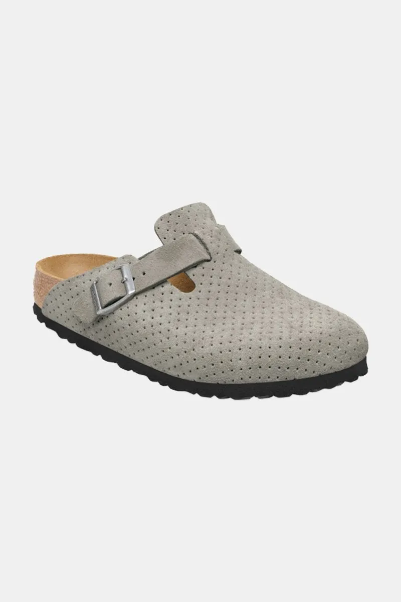 Birkenstock Boston BS Suede Embossed (Emboss Dots Stone Coin)