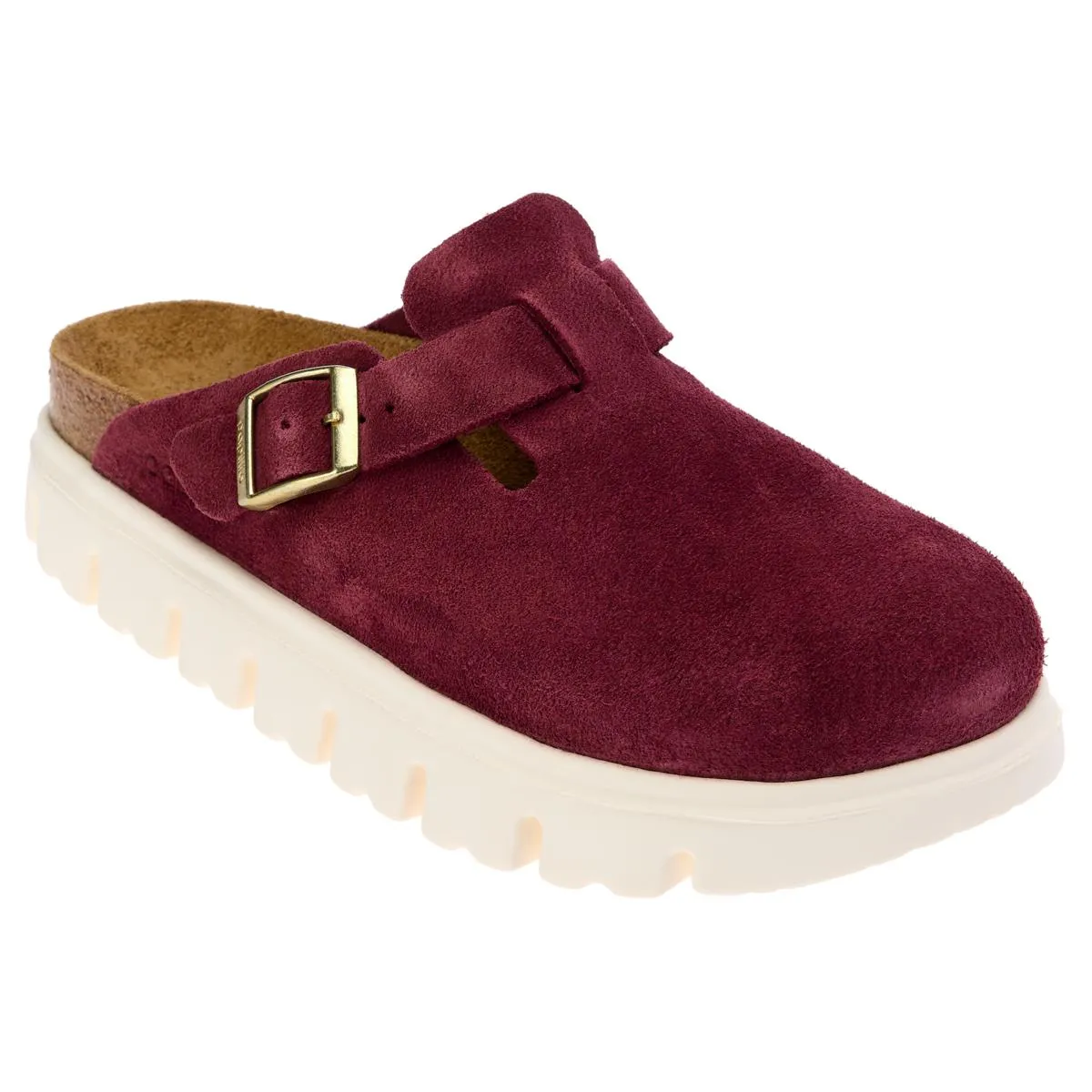      Birkenstock Boston Chunky Suede Clog - Berry Crush     