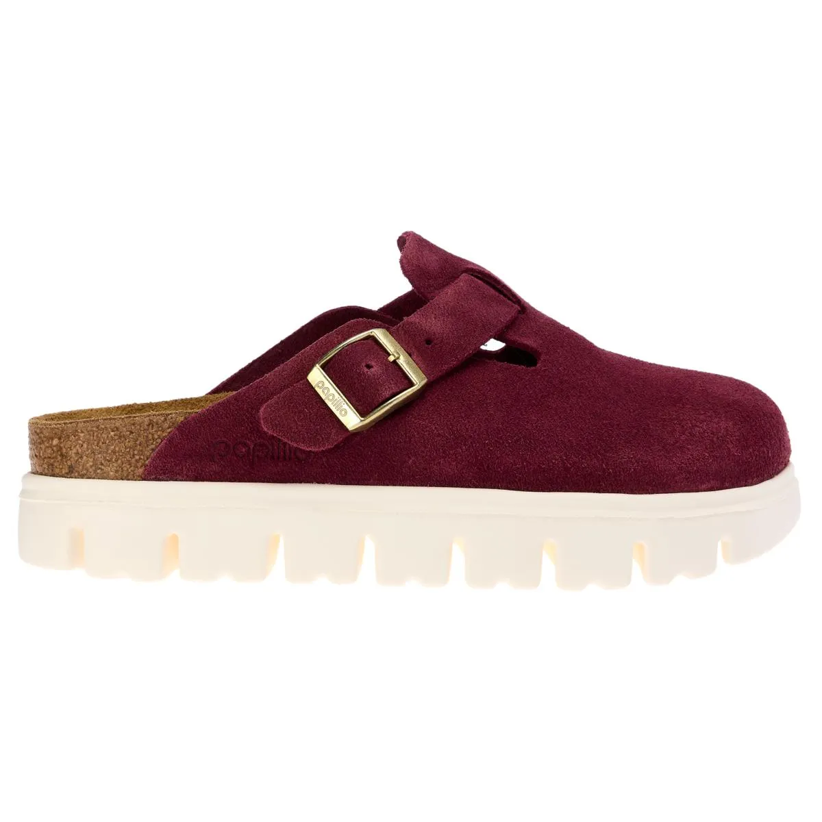      Birkenstock Boston Chunky Suede Clog - Berry Crush     