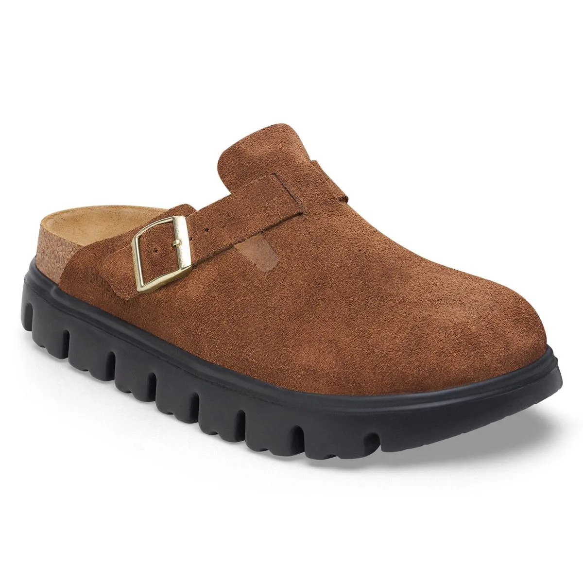      Birkenstock Boston Chunky Suede Clog - Black or Dark Tea     