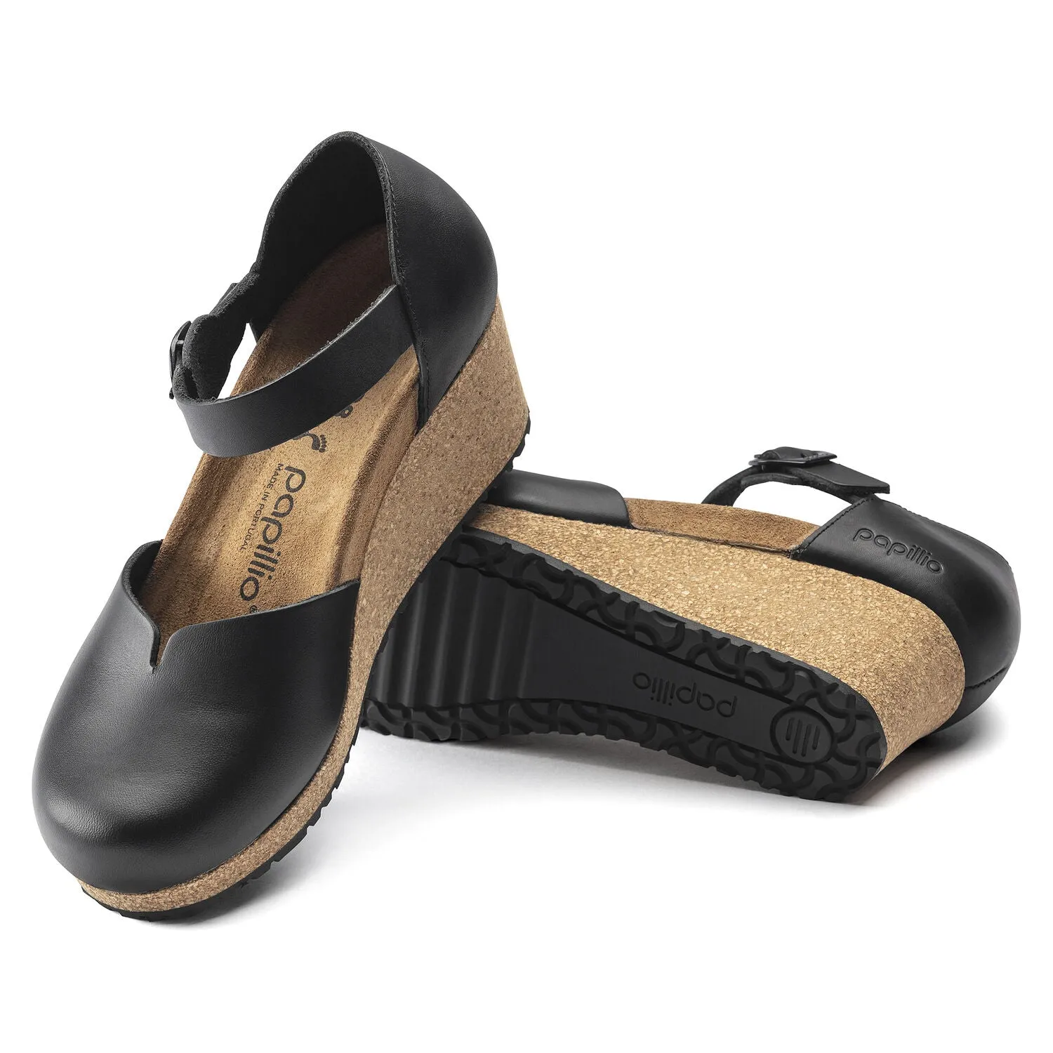 Birkenstock Mary Ring-Buckle Leather Sandal in Black