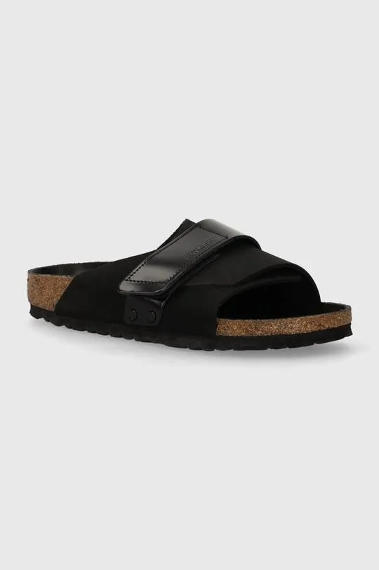 Birkenstock nubuck sliders Kyoto black color 1026516