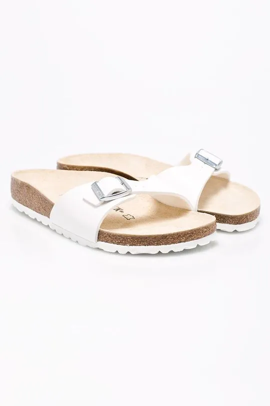 Birkenstock sliders Madrid women's white color