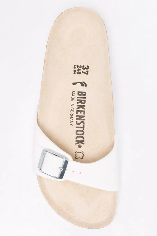 Birkenstock sliders Madrid women's white color