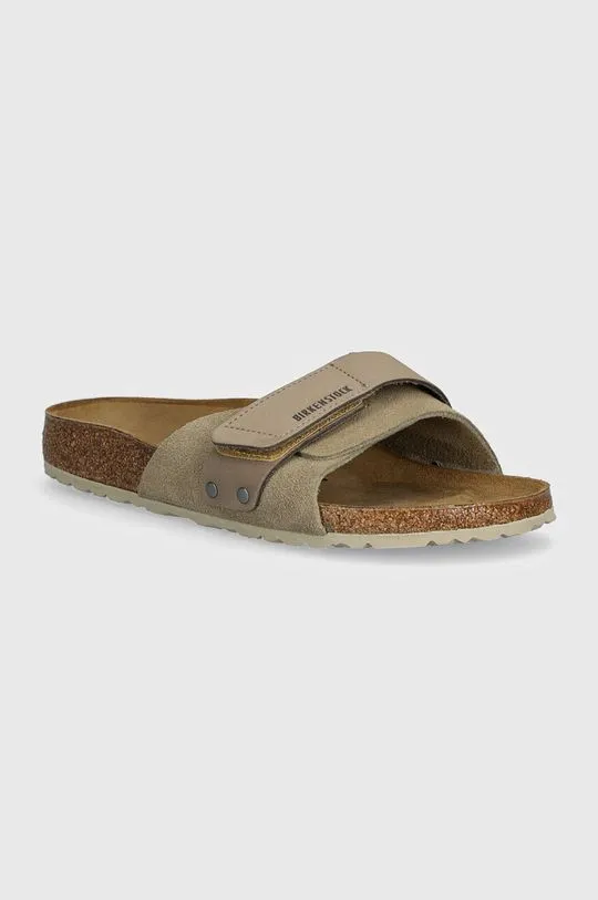 Birkenstock suede sliders Oita women's beige color 1028056