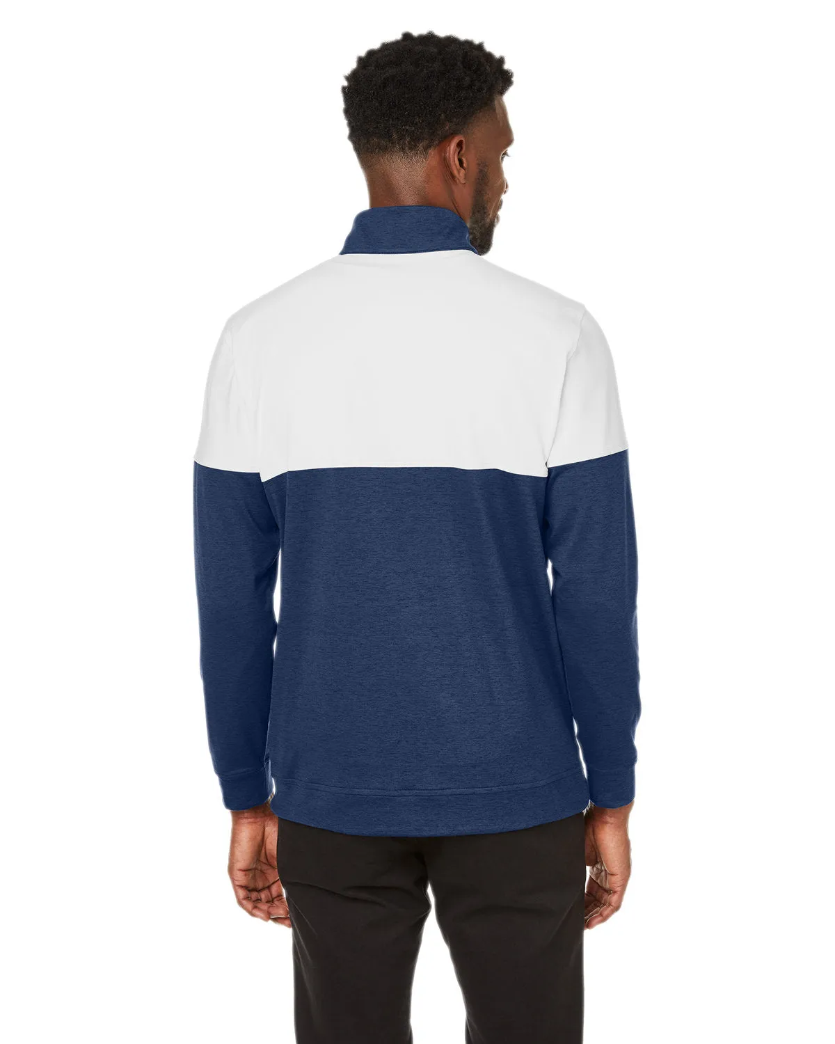 Custom Puma Men's Cloudspun Warm Up Quarter-Zip, Peacoat Bright White