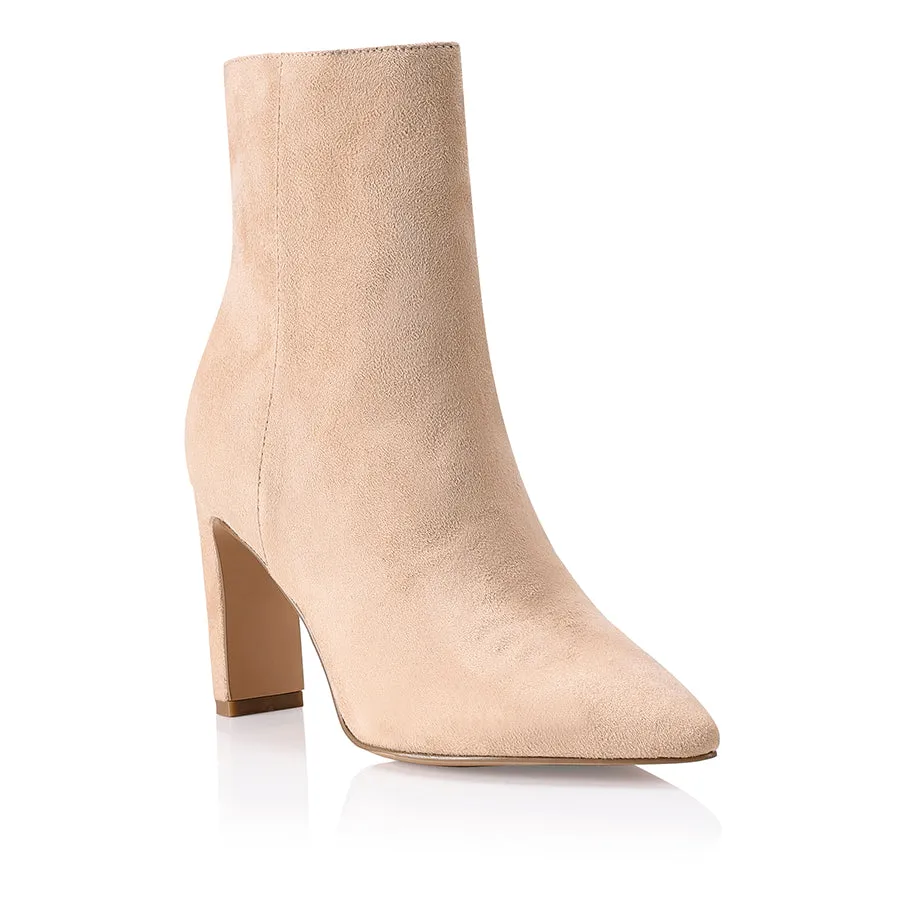 Effigy Heeled Ankle Boots - Cashew Micro