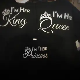 Family - King,Queen,Princess or Prince T-Shirt - White Graphics