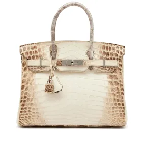 Hermès Matte White Niloticus Crocodile Himalaya Birkin 30 Palladium Hardware, 2016