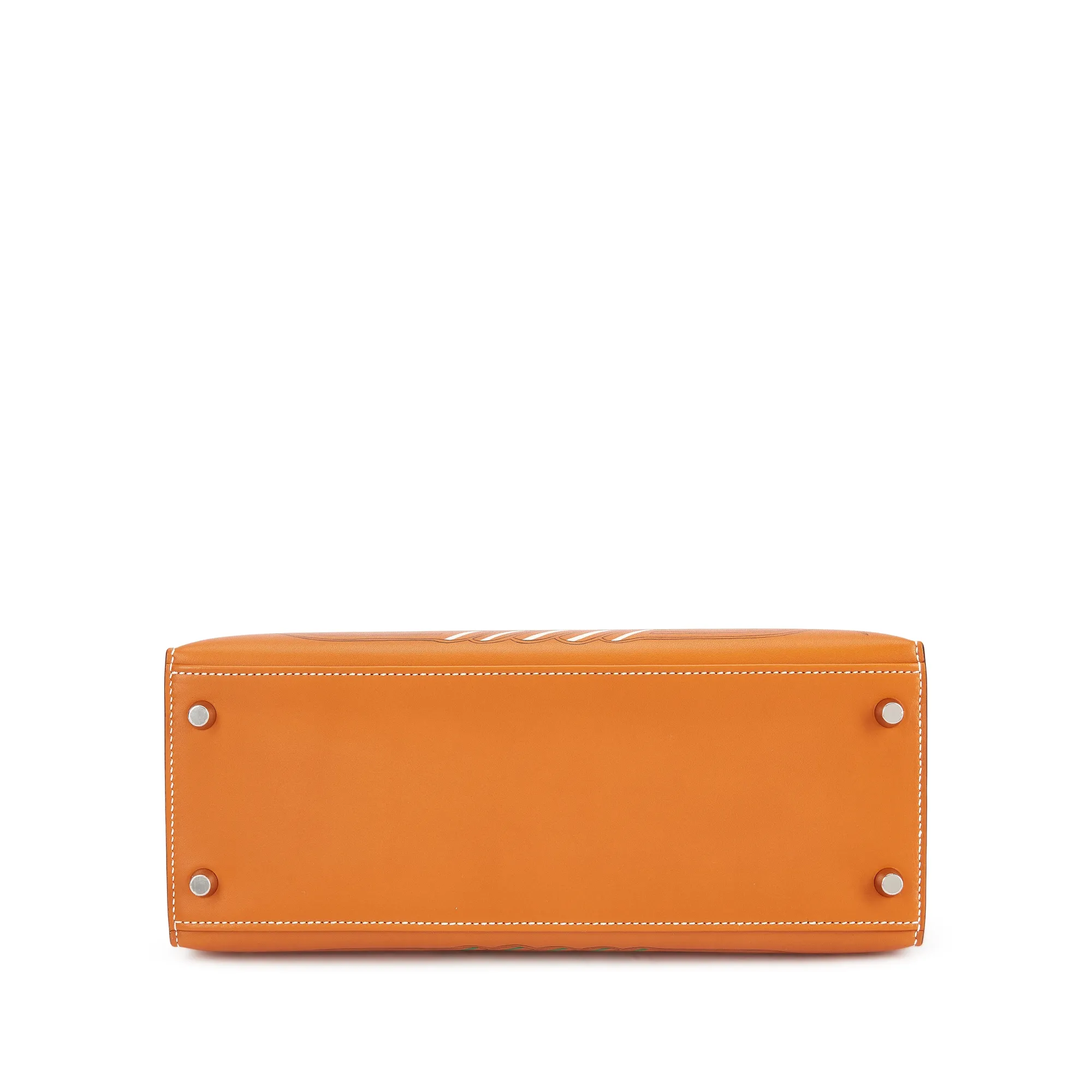 Hermès Natural Sable Butler Painted Quadrige by Pierre Perron Kelly 28 Sellier Palladium Hardware, 2023