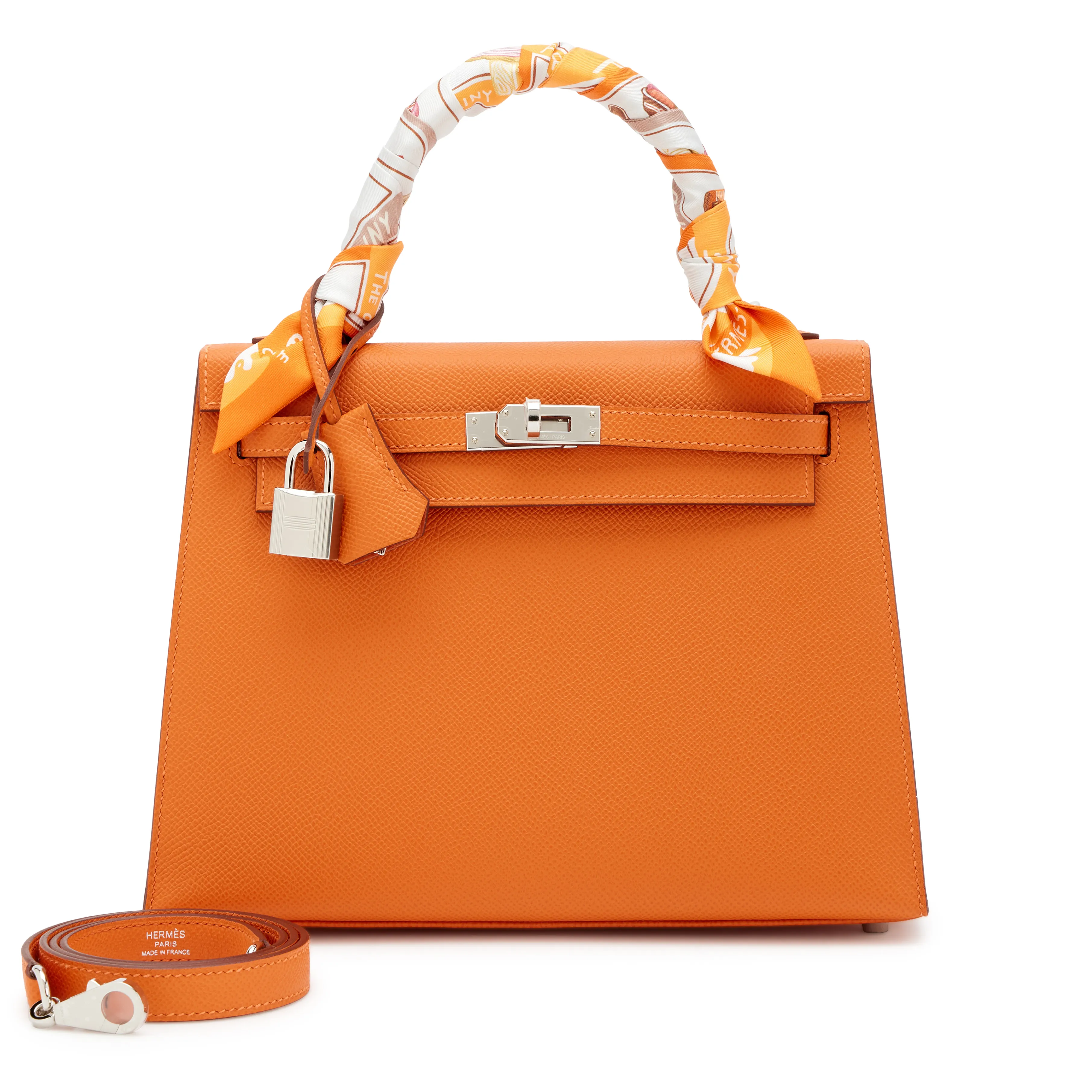 Hermès Orange Epsom Sellier Kelly 25 Palladium Hardware, 2024