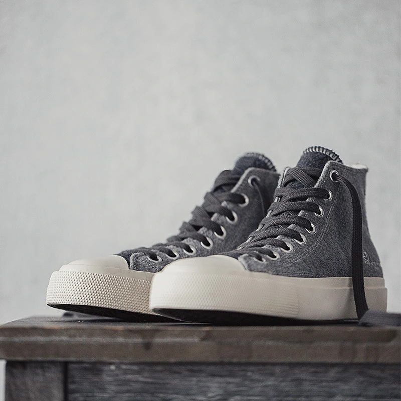 High Top Suede Casual Shoes Grey 