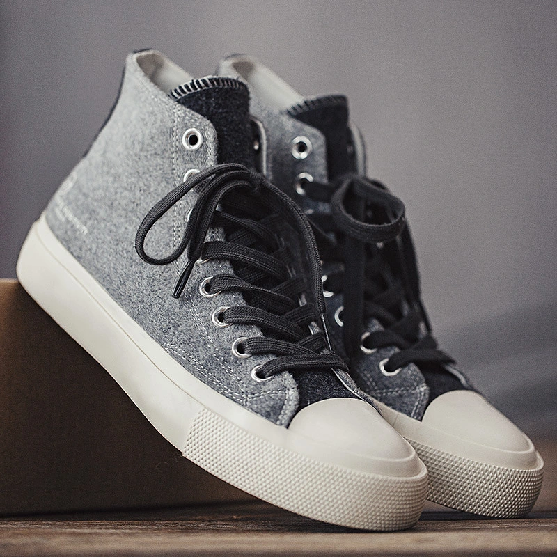 High Top Suede Casual Shoes Grey 