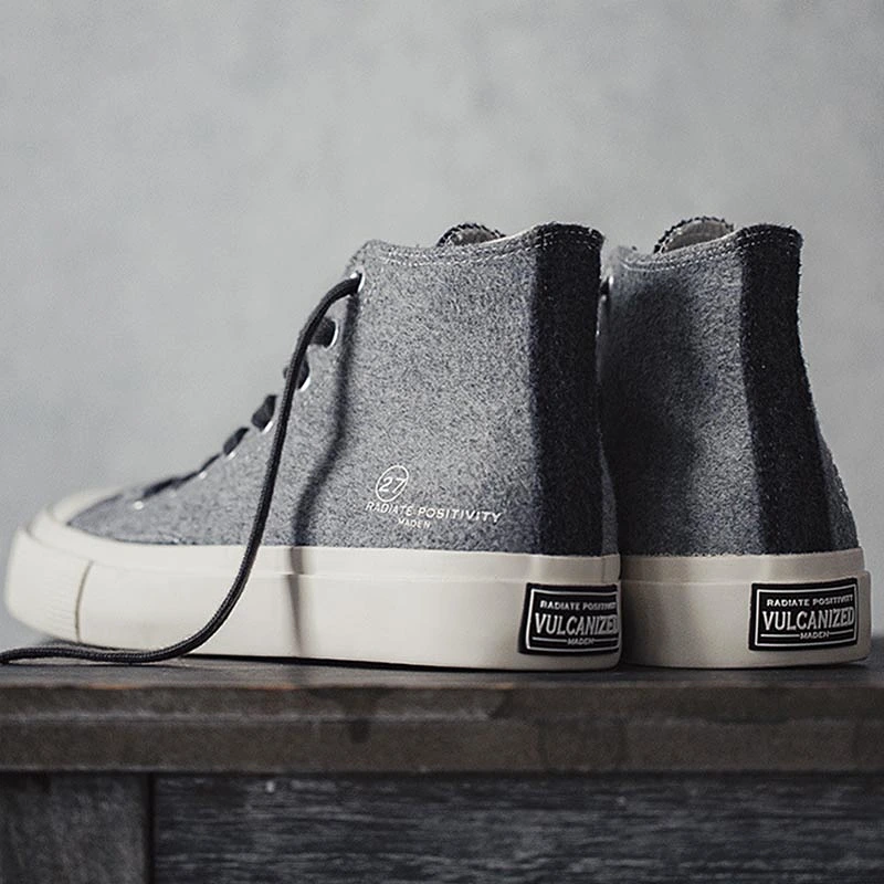 High Top Suede Casual Shoes Grey 