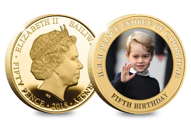 HRH Prince George's 5th Birthday Gold-plated Five Coin Set