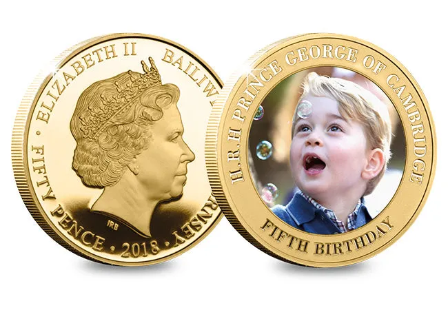 HRH Prince George's 5th Birthday Gold-plated Five Coin Set