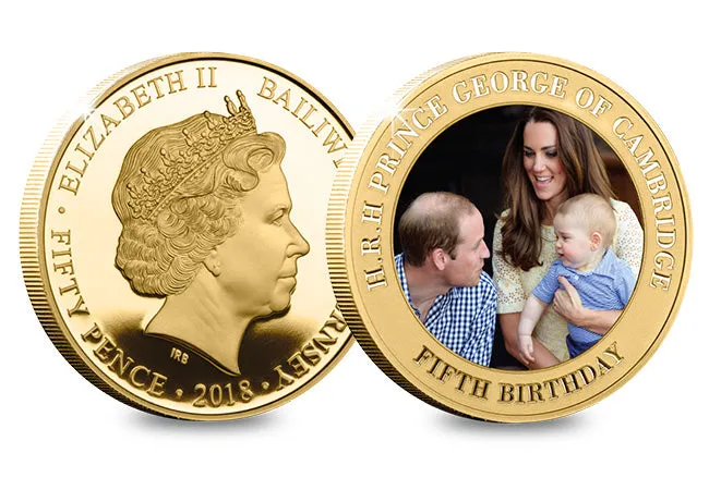 HRH Prince George's 5th Birthday Gold-plated Five Coin Set