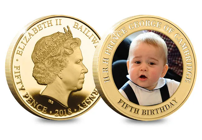 HRH Prince George's 5th Birthday Gold-plated Five Coin Set