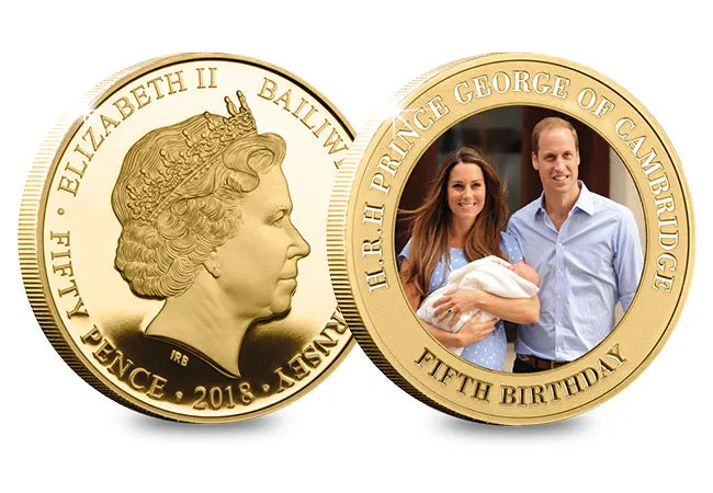 HRH Prince George's 5th Birthday Gold-plated Five Coin Set