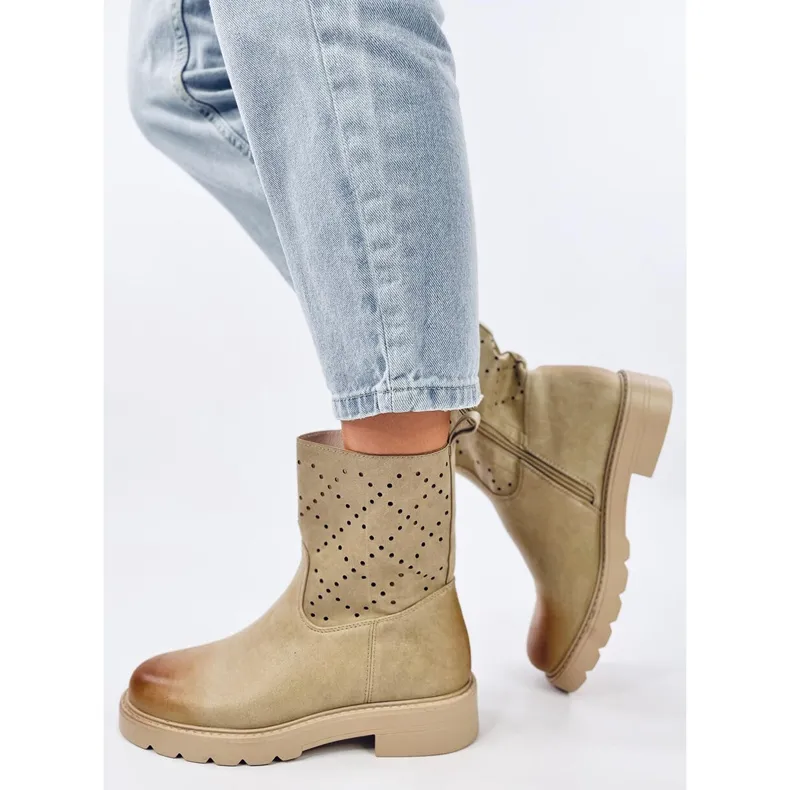 Issey Green openwork boots