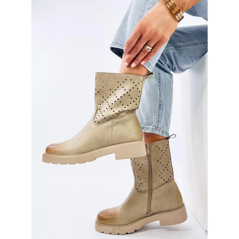 Issey Green openwork boots