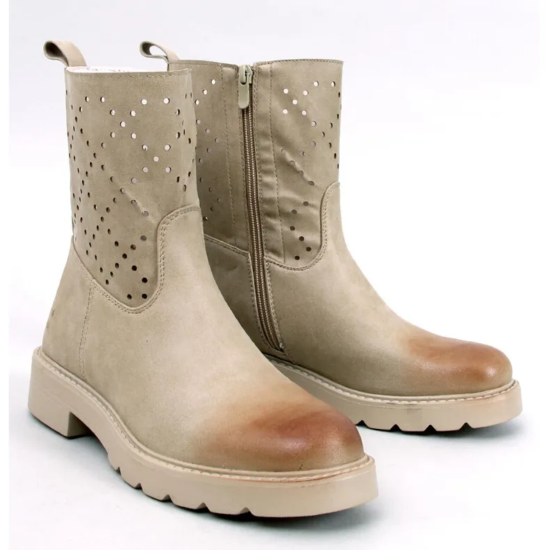 Issey Green openwork boots