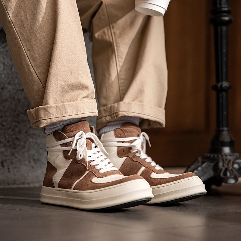 Lace-up High Top Casual Shoes Brown 