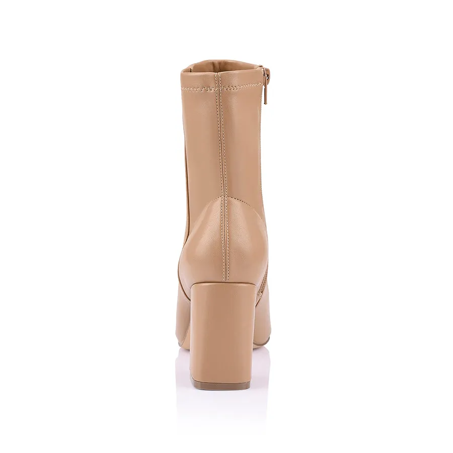 Max Stretch Ankle Boots - Dark Camel Stretch