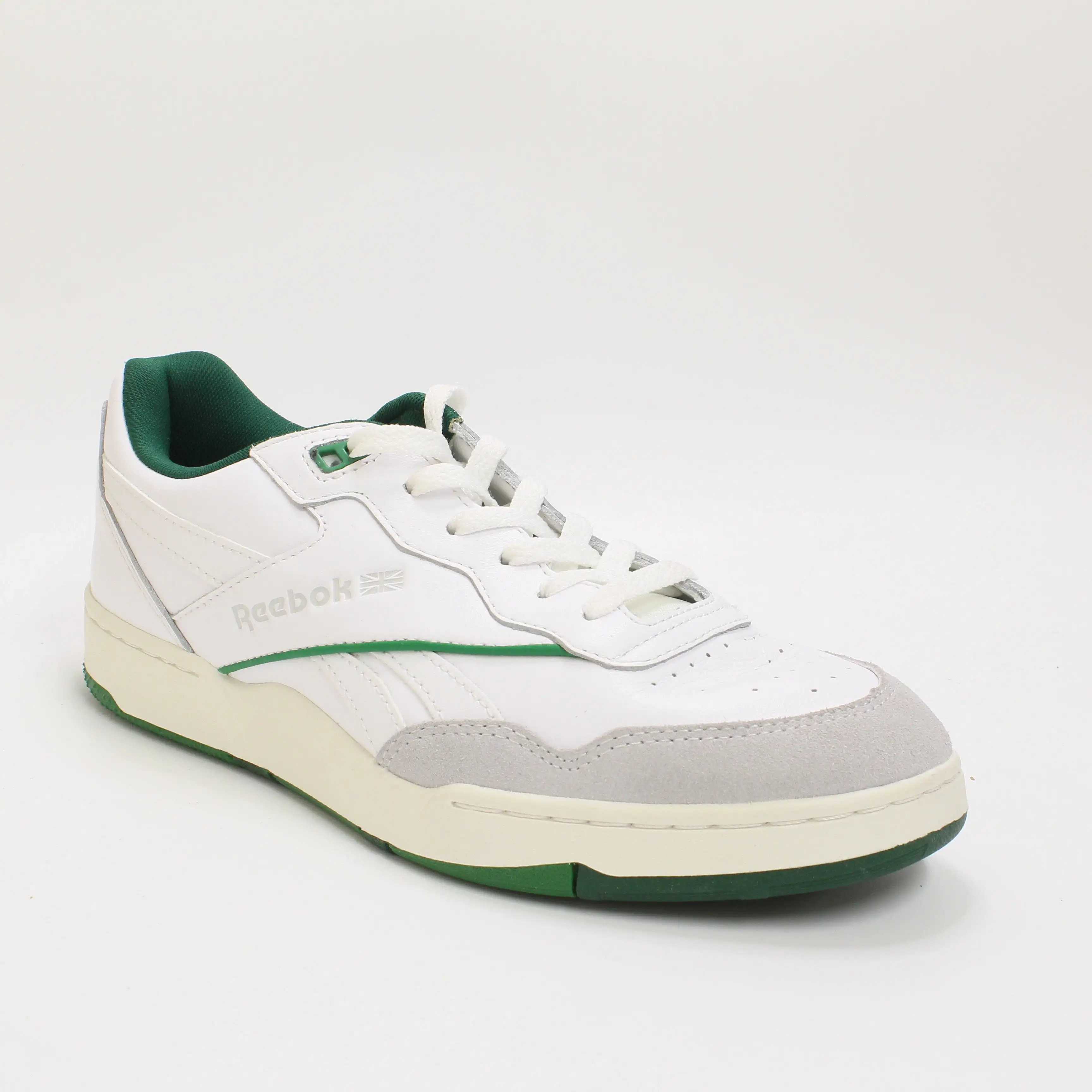 Mens Reebok BB 4000 II White Chalk Dark Green Trainers