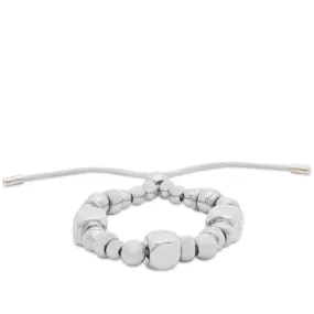 MM6 Maison Margiela Logo Bead BraceletPolished Palladium & Grey