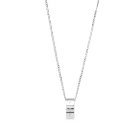 MM6 Maison Margiela Text Logo Ring NecklaceBrushed Palladium