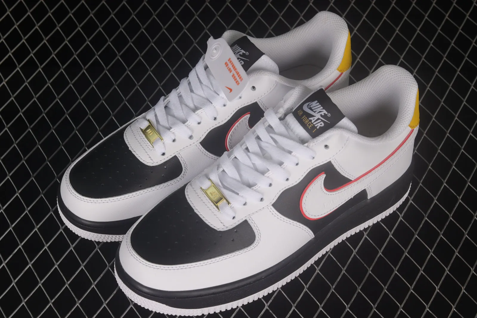 Nike Air Force 1 07 Low White Black Yellow Red SJ5588-100