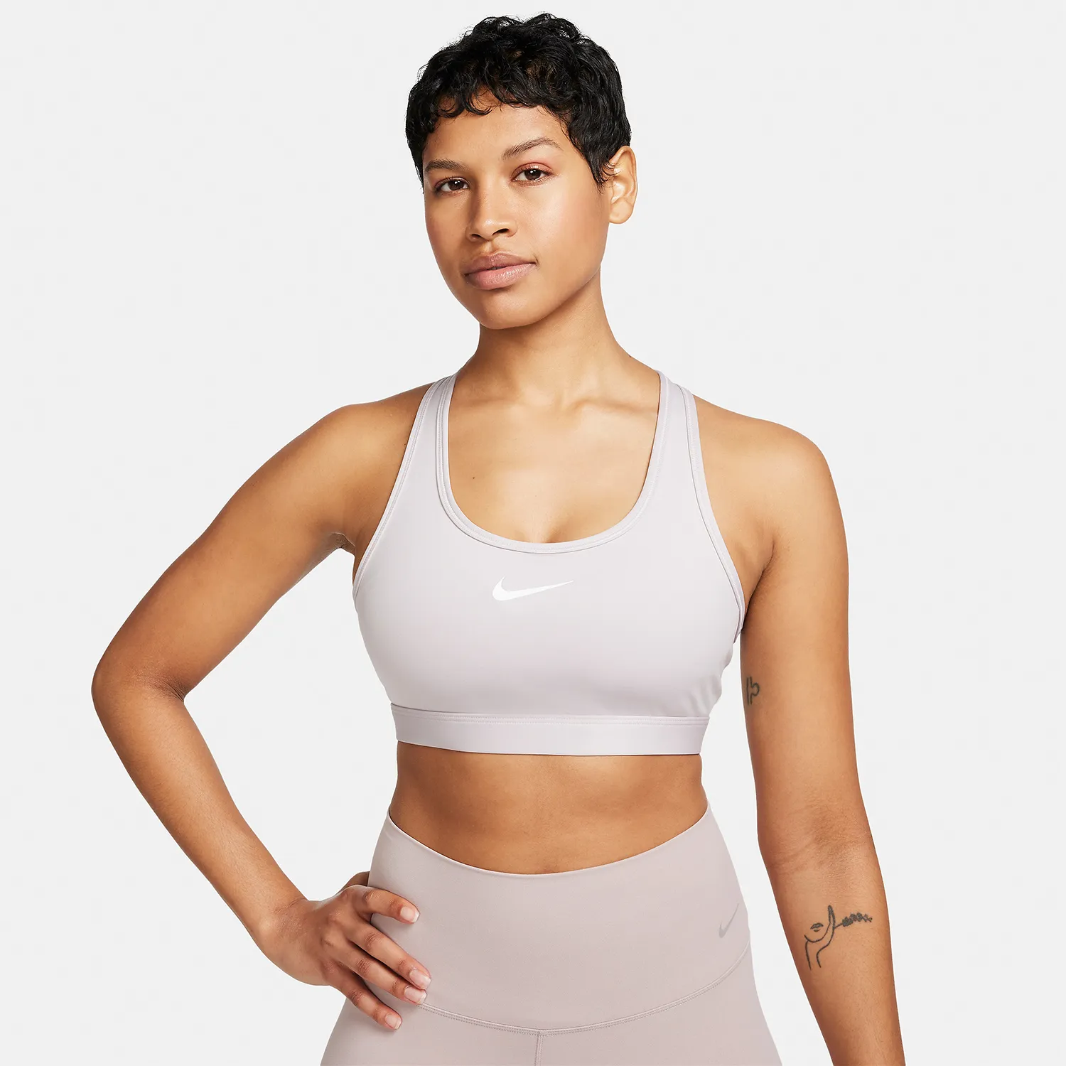 Nike Swoosh Dri-FIT Reggiseno Sportivo  Platinum Violet/White