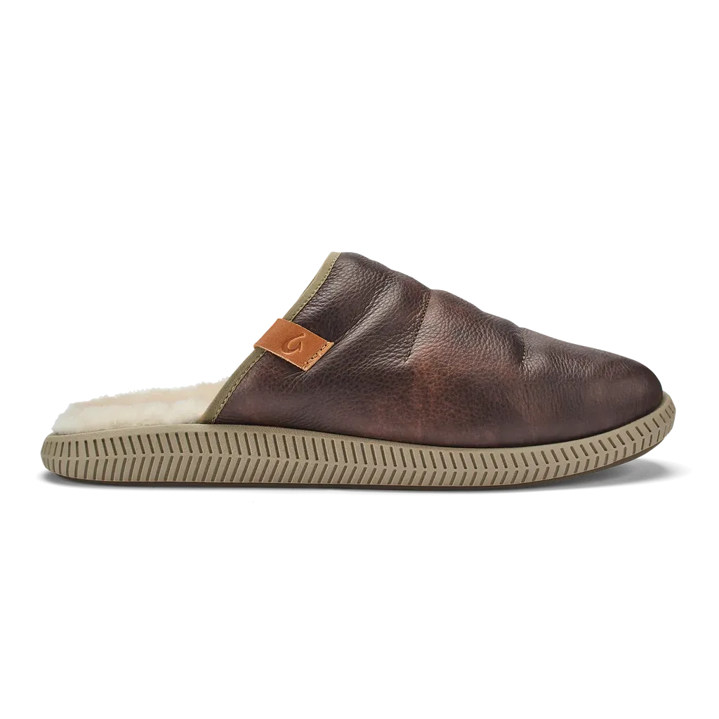 Olukai Men's Mua 'Ili Slipper - Dark Wood/Silt 10502-6321