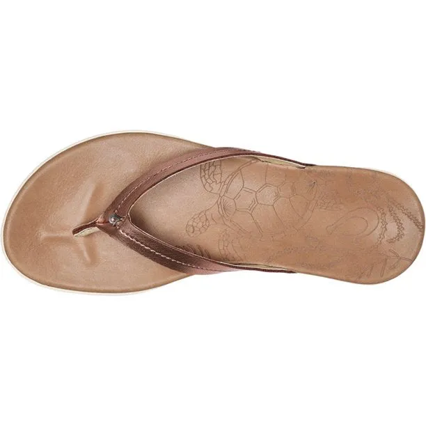 Olukai Women's Honu Leather Sandal  - Pink Copper/Sahara 20436-6FFM