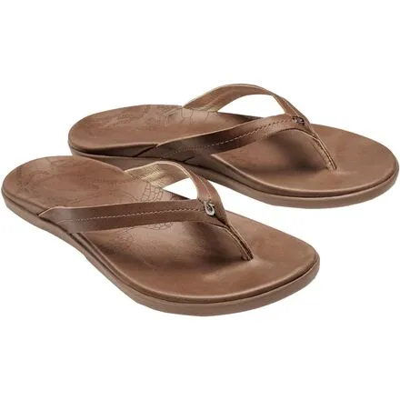 Olukai Women's Honu Leather Sandal  - Tan/Tan 20436-3434