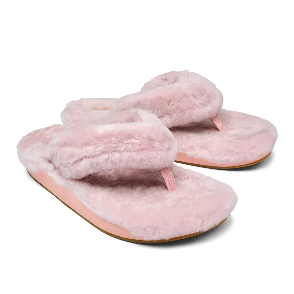 Olukai Women's Kipe'a Heu Shearling Slipper - Pink Clay