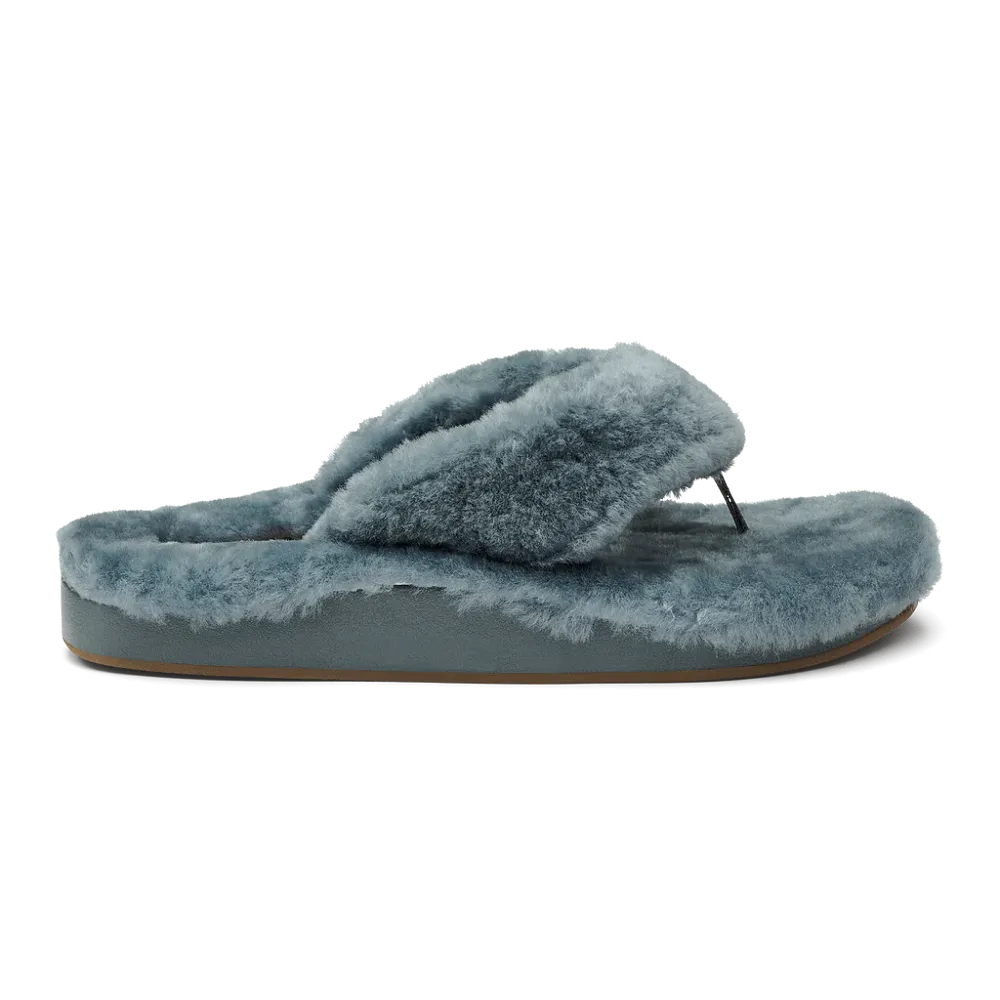 Olukai Women's Kipe'a Heu Shearling Slipper - Storm